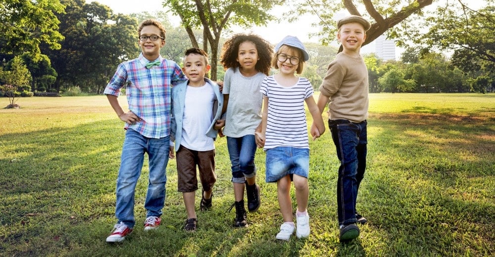 Happy family with laughing child