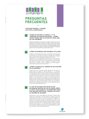 NEPSY-II: Preguntas frecuentes